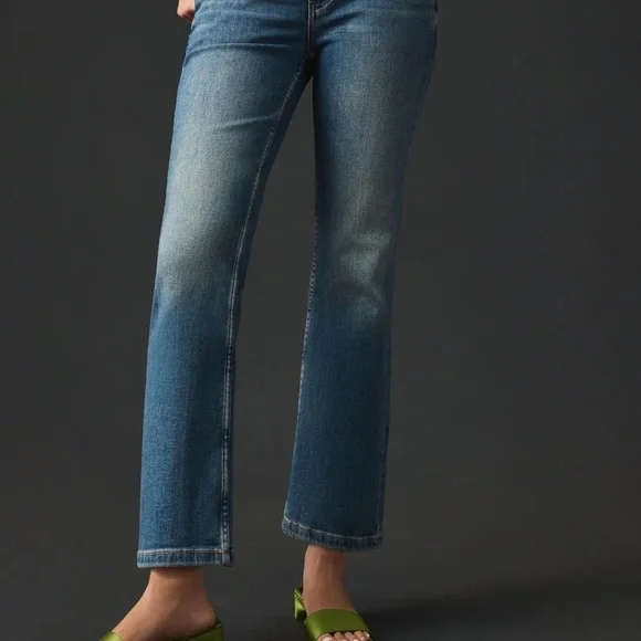NWT Anthropologie Pilcro The Yaya Mid-Rise Crop Jeans Withering Wash 32 - Picture 2 of 5